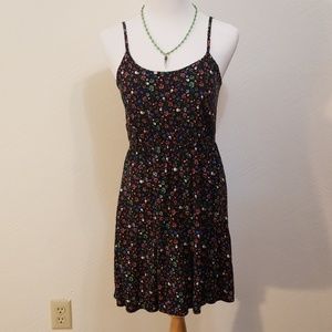 Skulls & Roses Mini Sun Dress Black and Multi